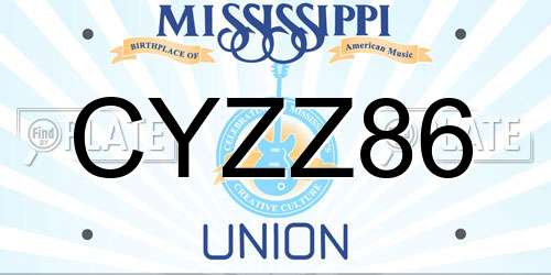 CYZZ86 Mississippi License Plate