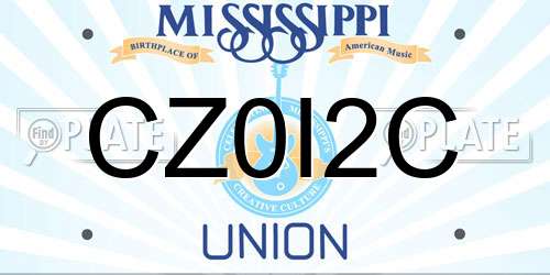 CZ0I2C Mississippi License Plate