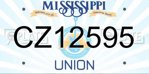 CZ12595 Mississippi License Plate