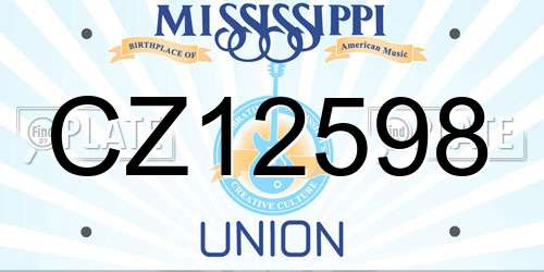 CZ12598 Mississippi License Plate