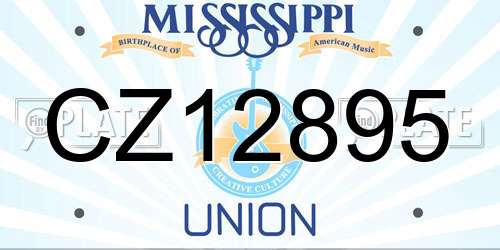 CZ12895 Mississippi License Plate