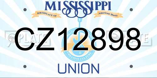 CZ12898 Mississippi License Plate