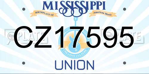 CZ17595 Mississippi License Plate