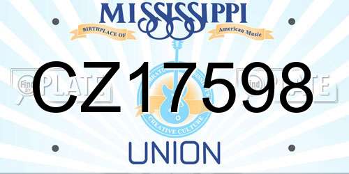CZ17598 Mississippi License Plate