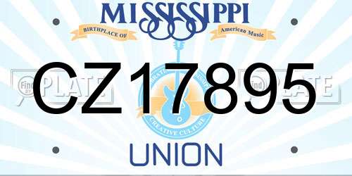 CZ17895 Mississippi License Plate