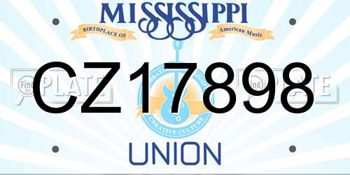 CZ17898 Mississippi License Plate