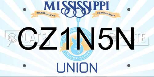 CZ1N5N Mississippi License Plate