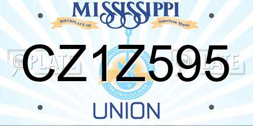 CZ1Z595 Mississippi License Plate