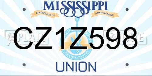 CZ1Z598 Mississippi License Plate
