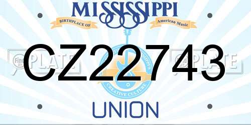 CZ22743 Mississippi License Plate