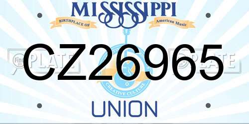 CZ26965 Mississippi License Plate