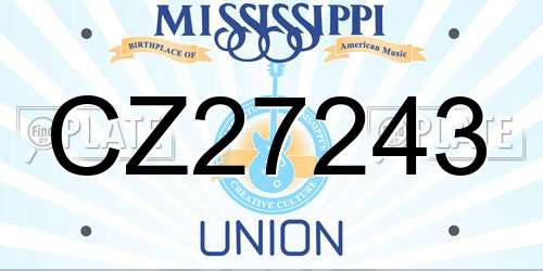 CZ27243 Mississippi License Plate