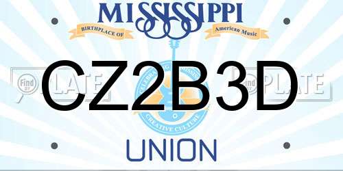 CZ2B3D Mississippi License Plate