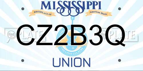 CZ2B3Q Mississippi License Plate