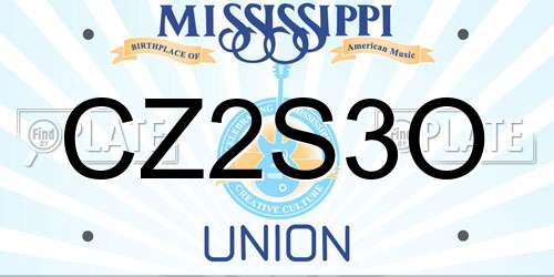 CZ2S3O Mississippi License Plate