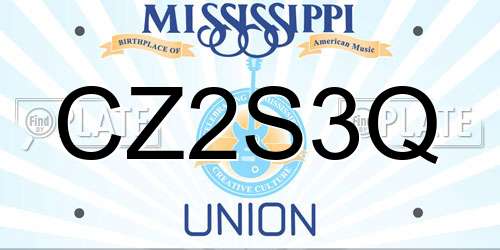 CZ2S3Q Mississippi License Plate