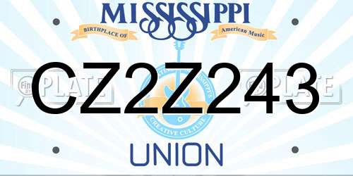CZ2Z243 Mississippi License Plate