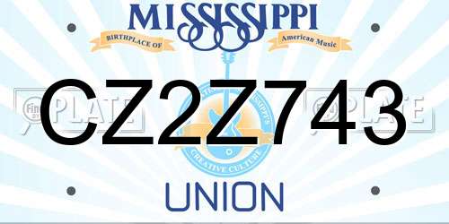 CZ2Z743 Mississippi License Plate