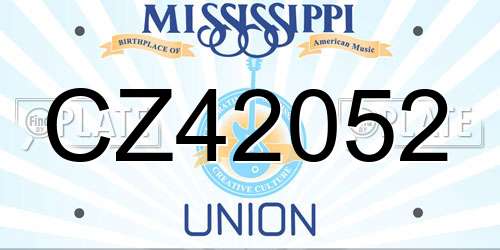 CZ42052 Mississippi License Plate