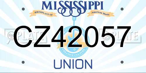 CZ42057 Mississippi License Plate