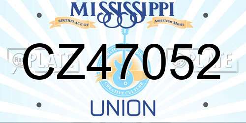 CZ47052 Mississippi License Plate