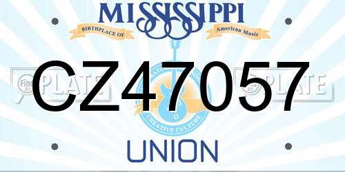 CZ47057 Mississippi License Plate