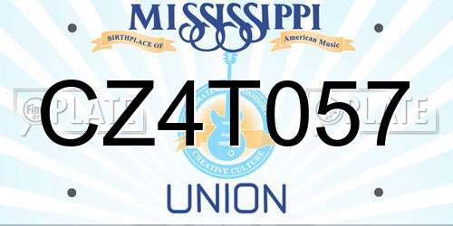 CZ4T057 Mississippi License Plate