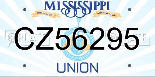 CZ56295 Mississippi License Plate