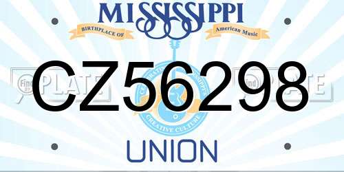 CZ56298 Mississippi License Plate