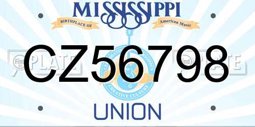 CZ56798 Mississippi License Plate