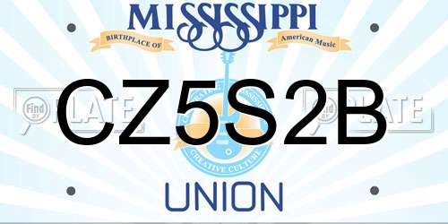 CZ5S2B Mississippi License Plate