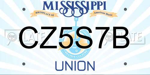 CZ5S7B Mississippi License Plate