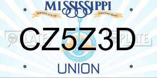 CZ5Z3D Mississippi License Plate