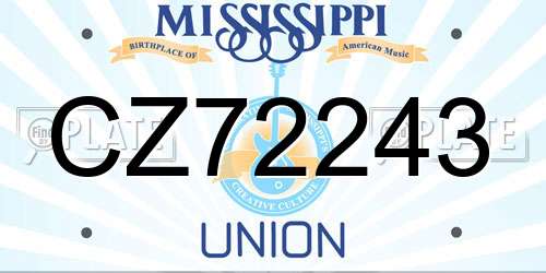 CZ72243 Mississippi License Plate