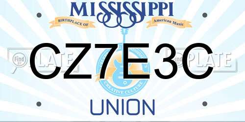 CZ7E3C Mississippi License Plate