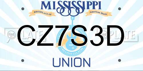 CZ7S3D Mississippi License Plate