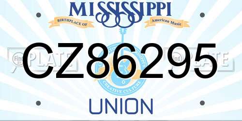 CZ86295 Mississippi License Plate