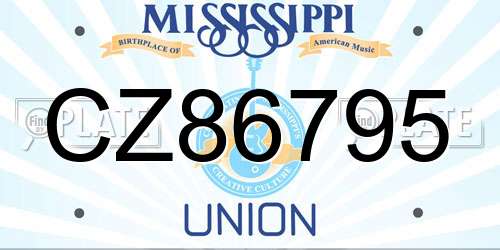 CZ86795 Mississippi License Plate