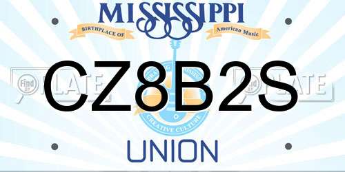 CZ8B2S Mississippi License Plate