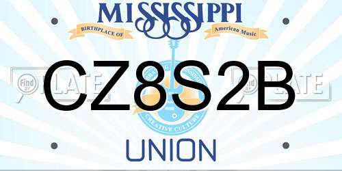 CZ8S2B Mississippi License Plate