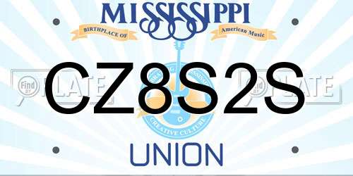 CZ8S2S Mississippi License Plate