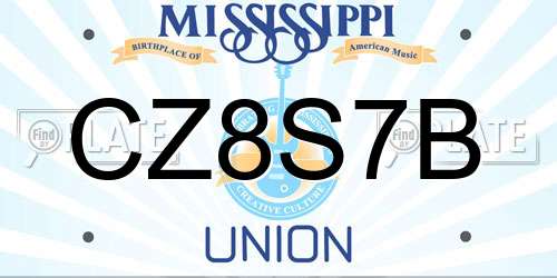 CZ8S7B Mississippi License Plate