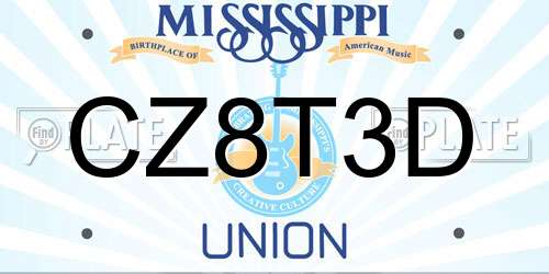 CZ8T3D Mississippi License Plate