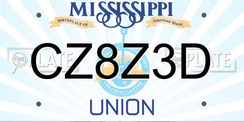 CZ8Z3D Mississippi License Plate