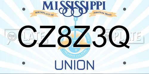 CZ8Z3Q Mississippi License Plate