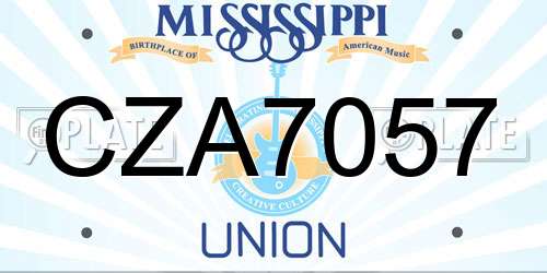 CZA7057 Mississippi License Plate