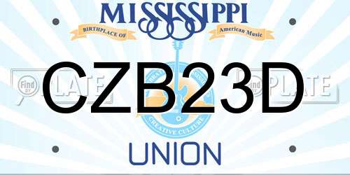 CZB23D Mississippi License Plate