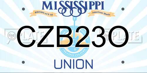 CZB23O Mississippi License Plate