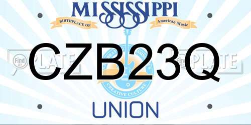 CZB23Q Mississippi License Plate