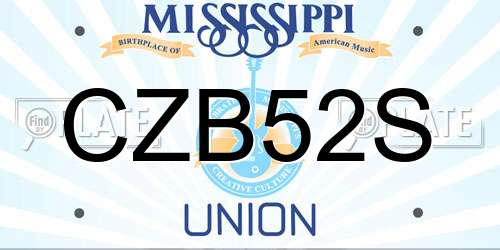 CZB52S Mississippi License Plate